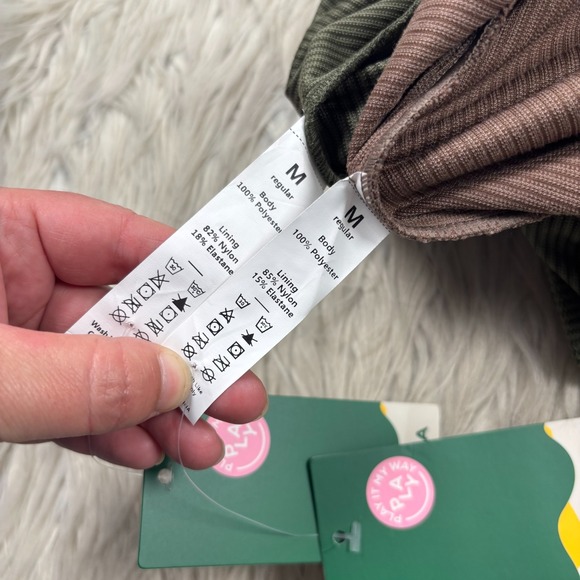 NWT Lot 2 Halara Women's M High Waisted 2-in-1 A Line Mini Skirts Green Brown - Picture 5 of 6